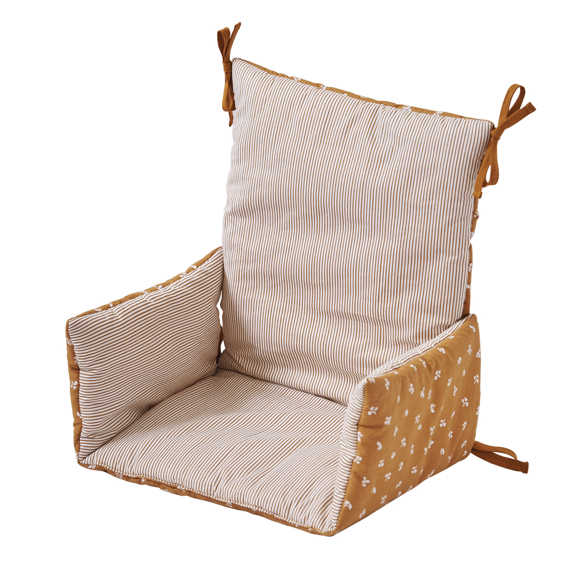Coussin chaise haute bicolore Thym/curry